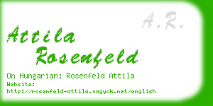 attila rosenfeld business card
